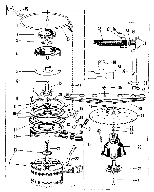 MOTOR-HEATER & SPRAY ARM DETAILS