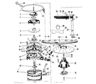 Kenmore 58771640 motor, heater, and spray arm details diagram