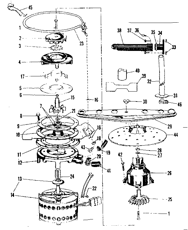 MOTOR HEATER & SPRAY ARM DETAILS