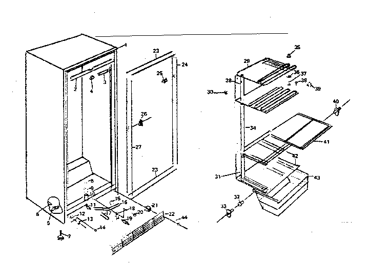Freezer cabinet parts
