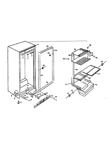 Freezer cabinet parts