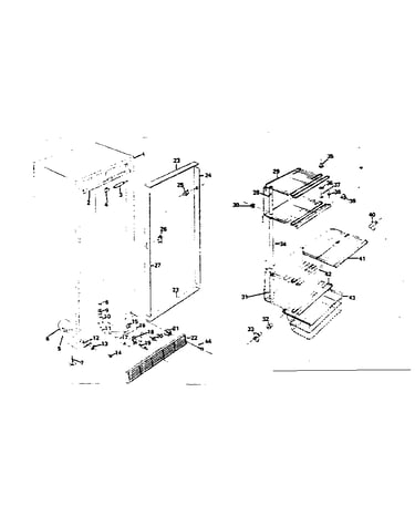 Freezer cabinet parts