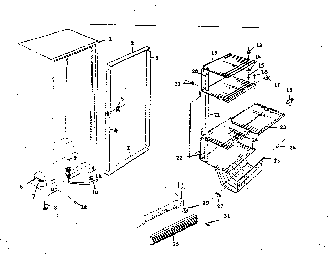 Freezer cabinet parts