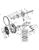 Crankshaft, flywheel, camshaft and piston