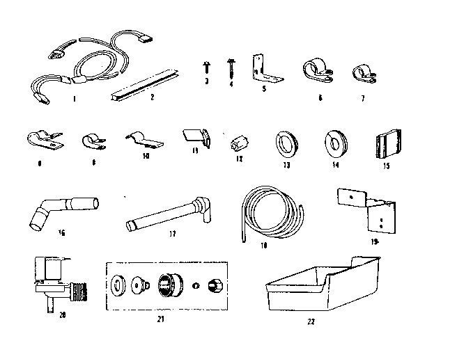 Ice maker installation parts