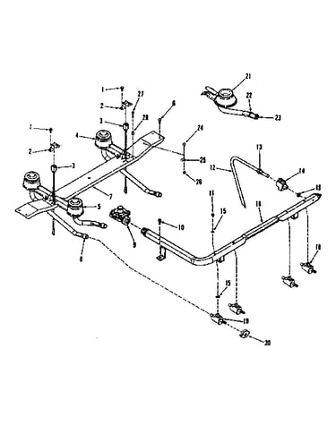 Top burner section
