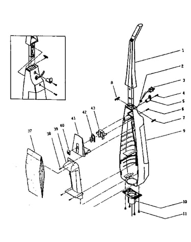 Handle and bag housing