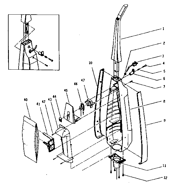 Handle and bag housing