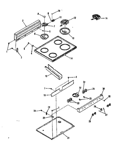 Backguard and main top section