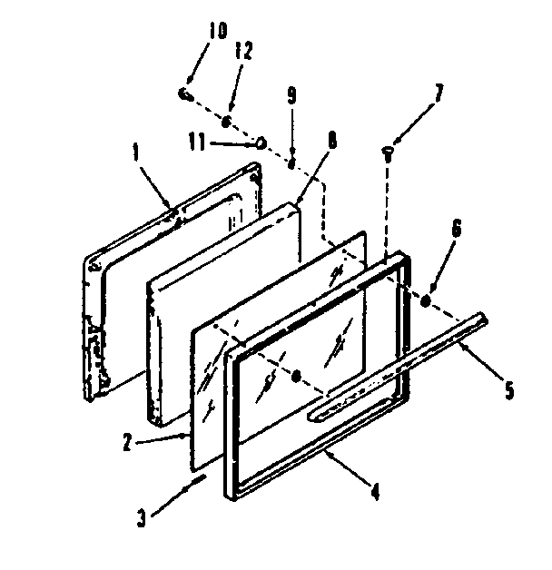 OVEN DOOR SECTION FOR MODEL NUMBER 911.9148710