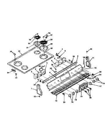 Control panel and cooktop assemblies