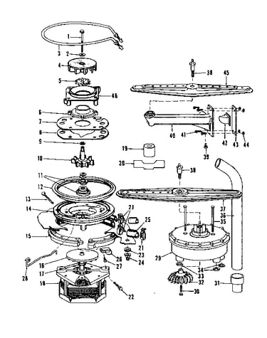Motor, heater, and spray arm details