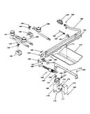 Oven burner and top burners section