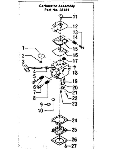 Carburetor assembly part no. 35181