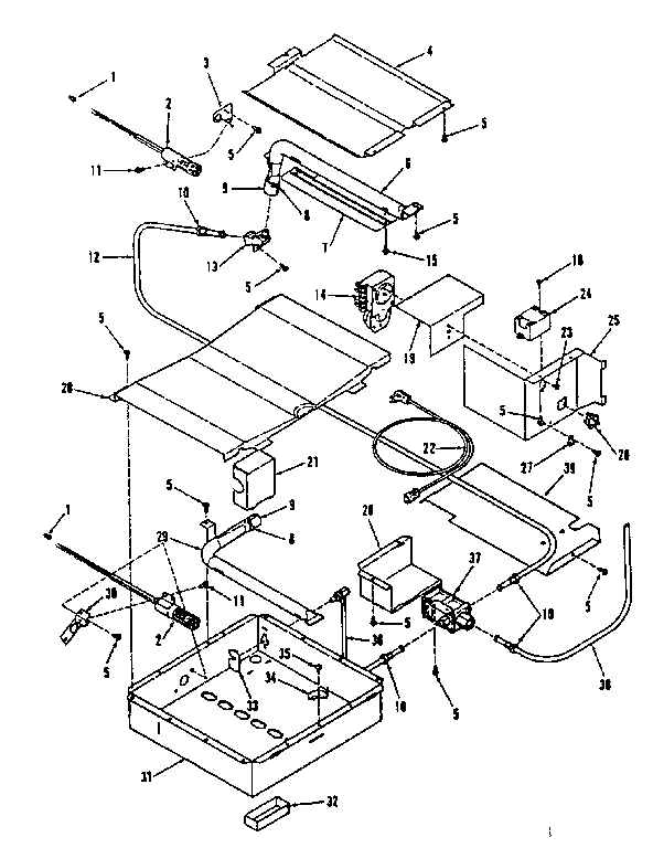 Broiler & oven burner section