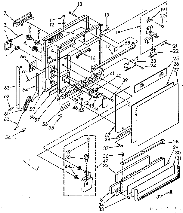 Door and toe panel parts