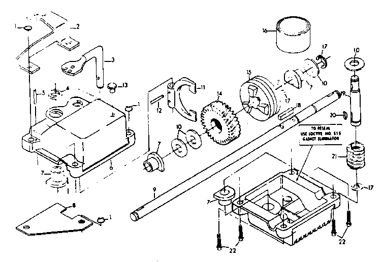 Gear case assembly part number 86617