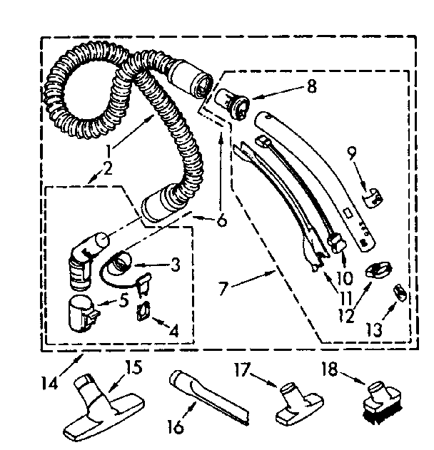 Hose and attachment parts