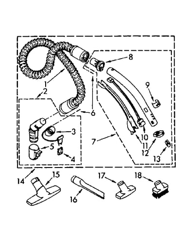 Hose and attachment parts