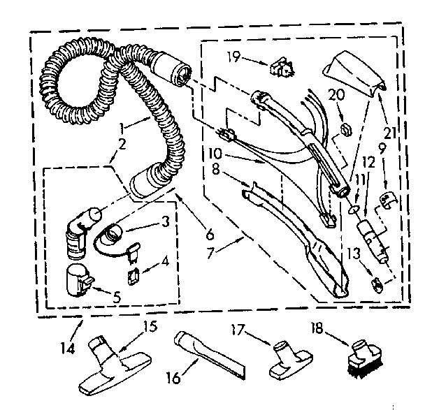 Hose and attachment parts