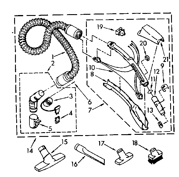 Hose and attachment parts