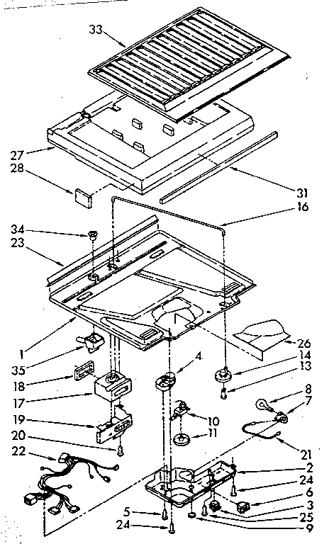 Compartment separator and control parts