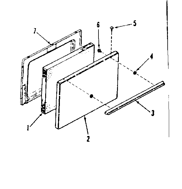 OVEN DOOR SECTION FOR MODEL NUMBER 911.7108710