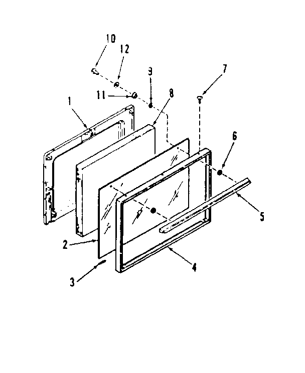 OVEN DOOR SECTION FOR MODEL NUMBER 911.7148710