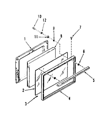 Oven door section for model number 911.7148710