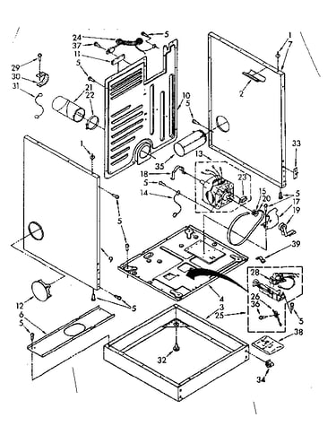 Cabinet and motor parts