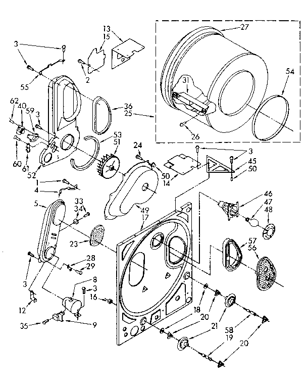 Bulkhead, drum and heater box parts