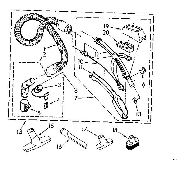 Hose and attachment parts