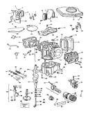 Cylinder, crankshaft, and engine base group