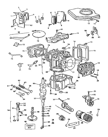 Cylinder, crankshaft, and engine base group