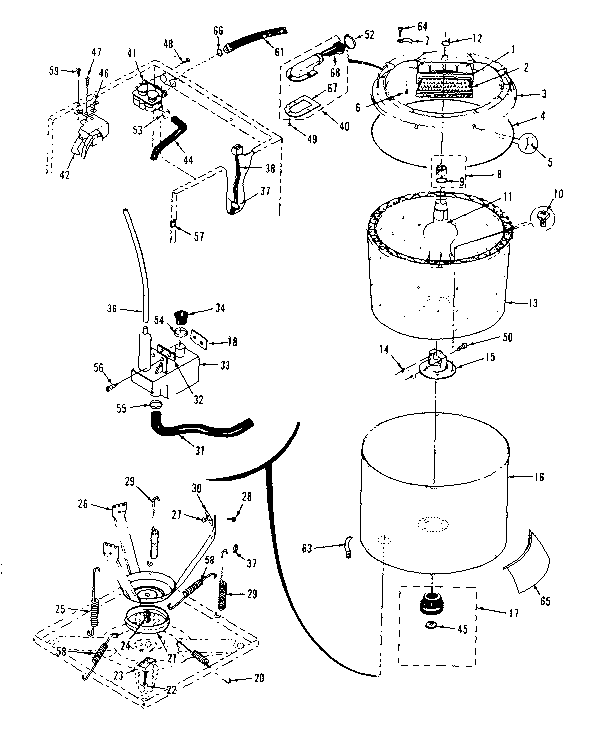 TUBS, WATER VALVE, LID SWITCH