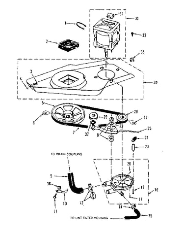 Washer drive system, pump