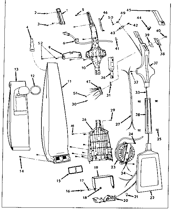 Handle and bag housing