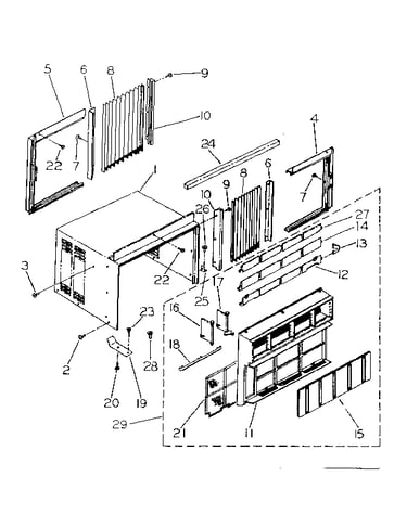 Cabinet and front panel parts