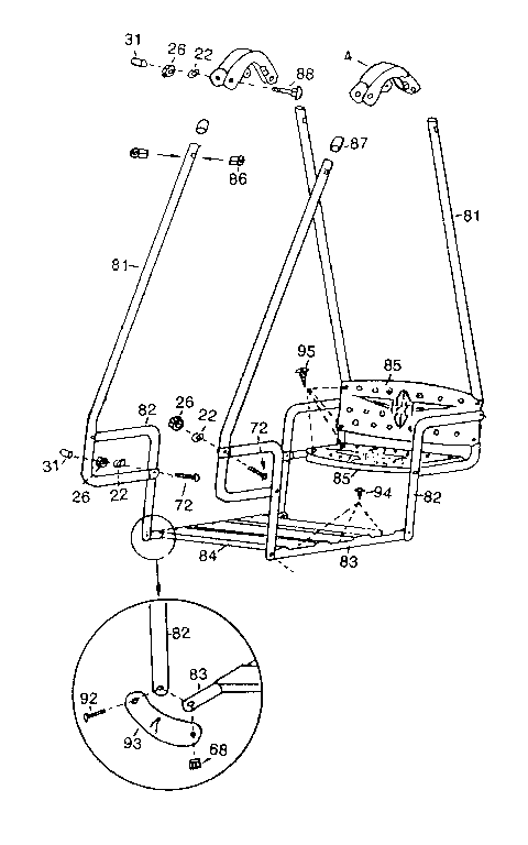 Lawn swing assembly