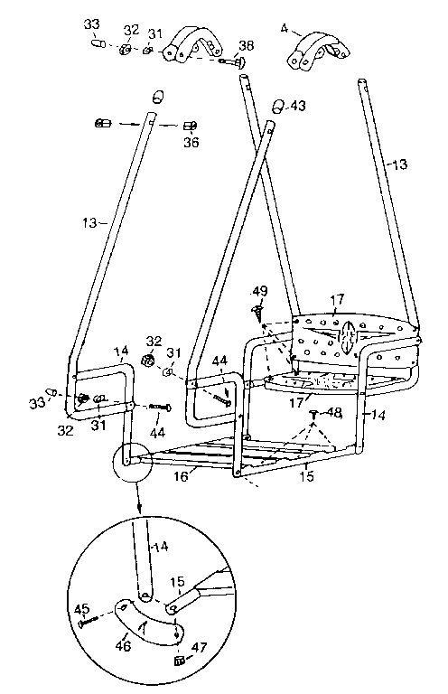 LAWN SWING ASSEMBLY