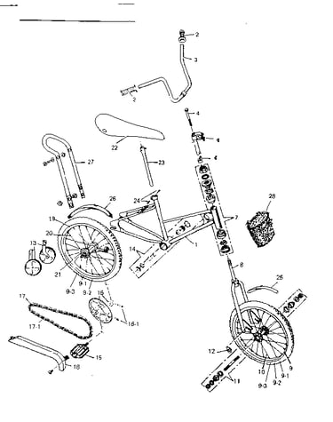 High riser bicycle (heather)