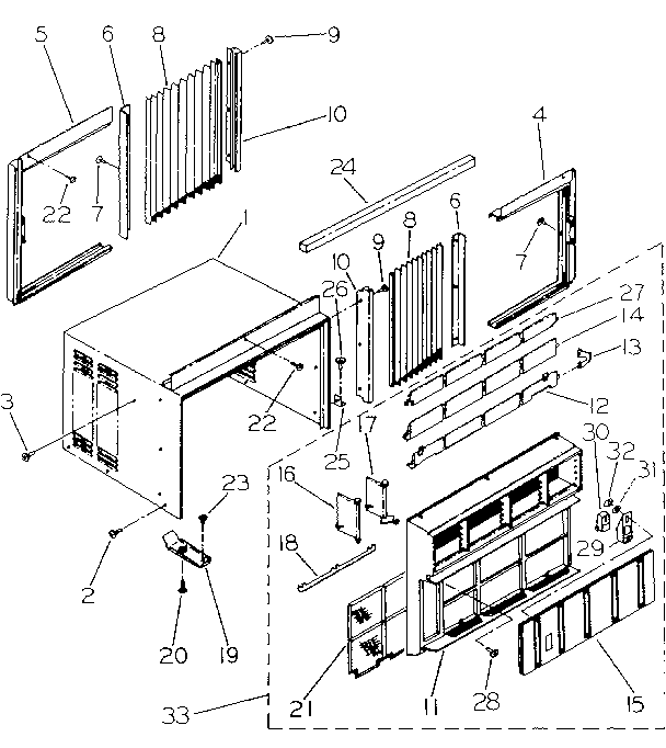 Cabinet and front panel