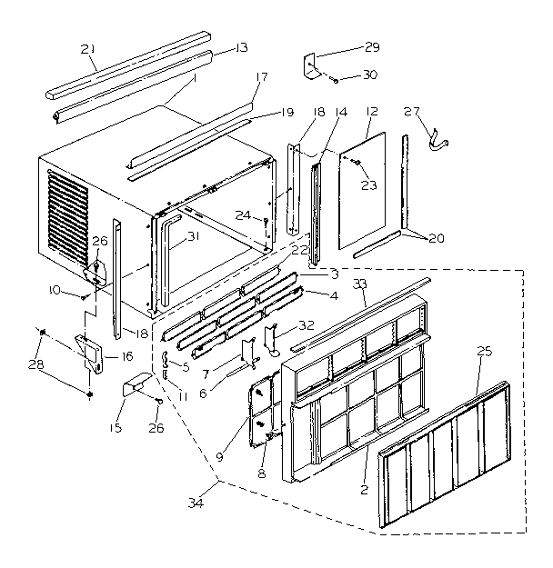 Cabinet and front panel