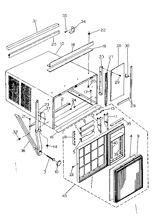 Cabinet and front panel