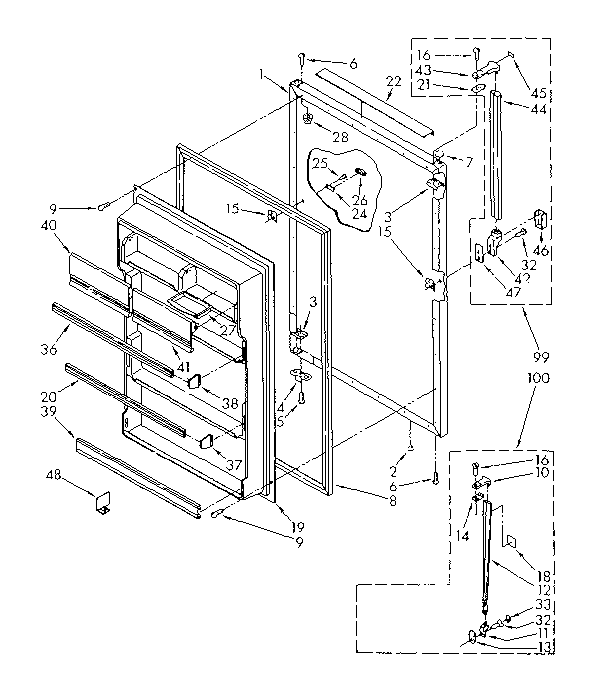 Refrigerator door parts
