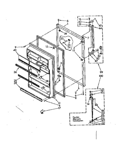Refrigerator door parts
