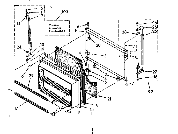 Freezer door parts
