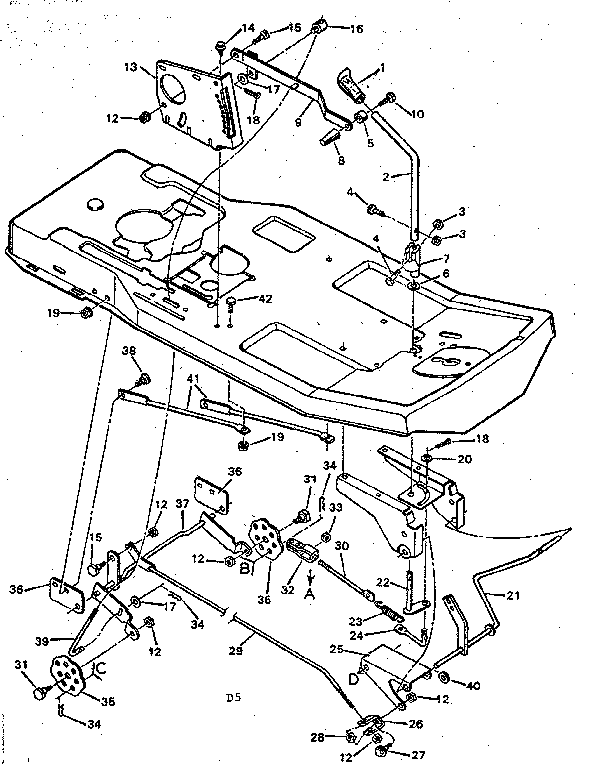 Blade housing suspension