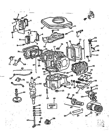 Cylinder, crankshaft, and engine base group