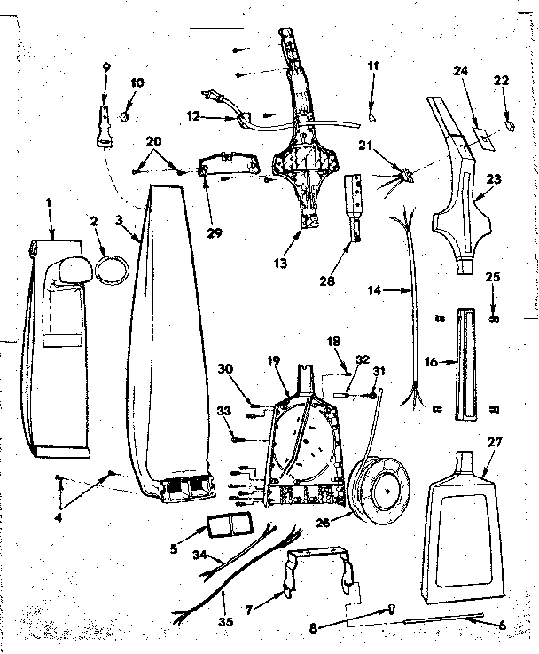 Handle and bag housing